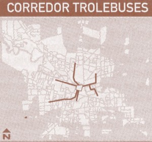 trolebuses transporte urbano de la ciudad de Córdoba